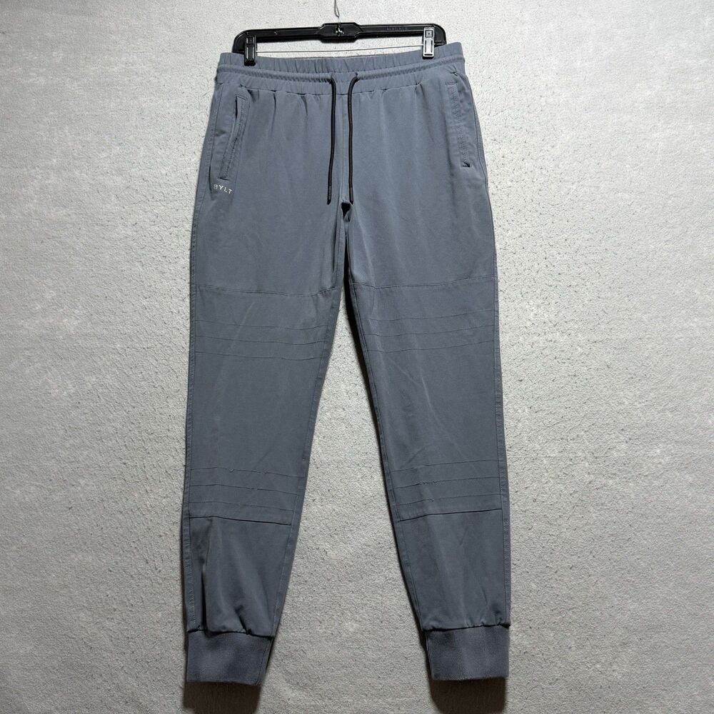 BYLT Jogger Women’s Size Large Gray Tapered Mid Rise Joggers Pockets